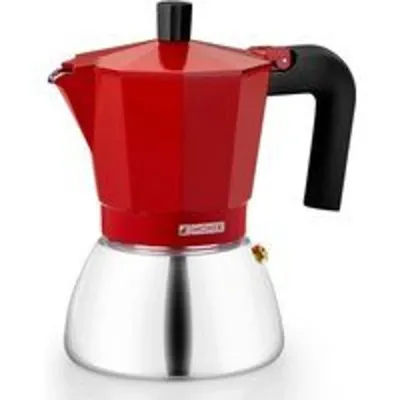 Cafetera Italiana Monix Induction Inox 9 tazas 0,47L rojo para inducción