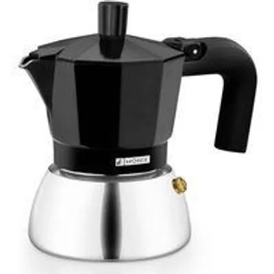 Cafetera Italiana Monix Induction Inox M863003 3 tazas 0,195L negra compatible inducción