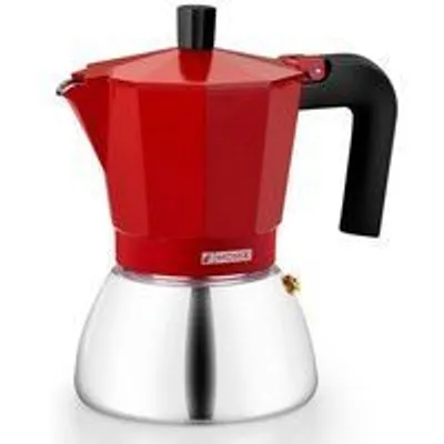 Cafetera Italiana Monix Induction Inox M863106 370ml 6 tazas aluminio-acero roja apta inducción