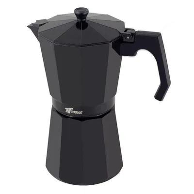Cafetera Italiana Thulos TH-BKCI12T 12 tazas Aluminio Negra Apta Inducción