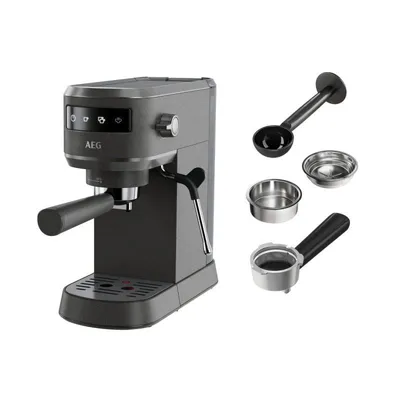 Cafetera Manual AEG EC6-1-6BST 1L 15 bares con espumador de leche
