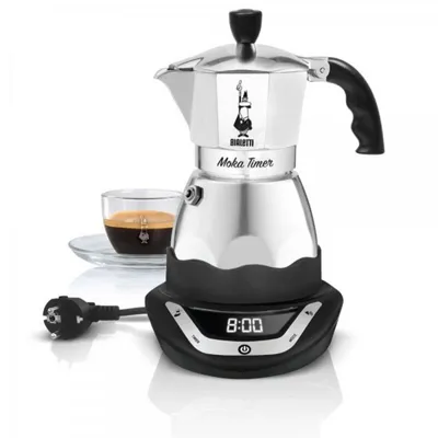Cafetera Moka Eléctrica Bialetti Easy Timer 6 Tazas 0,3 L LED Acero Inoxidable