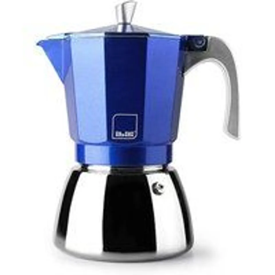 Cafetera Moka Ibili Elba 0,3L aluminio fundido base acero inox azul resistente