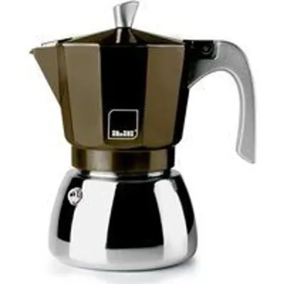 Cafetera Moka Ibili Elba Aluminio Fundido + Inox Marrón 0,3L resistente a roturas