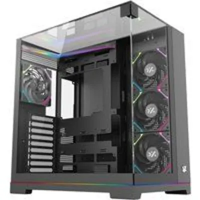 Caja Gaming XYZ Tesseract 4 Ventiladores A-RGB/3 Vidrios Templados/ATX/Panel Ultra Panorámico