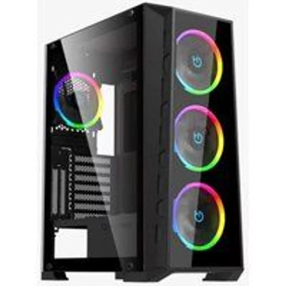 Caja Hiditec MH12 Glass E-ATX ARGB 4 Ventiladores Cristal Templado USB-C Negra