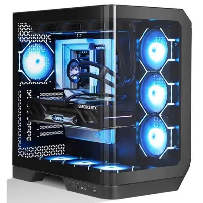 Caja PC darkFlash DY570 Black Full Tower Vidrio Curvo 4xARGB ATX