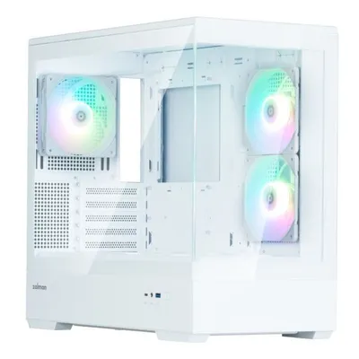 Caja Zalman P30 V2 Matx 3xvent 120mm Argb 2xusb 3.0 Blanco Sin Fuente
