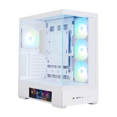 Caja Zalman P40 Ds Atx 4xvent 120mm Argb 2xusb 3.0 Blanco Sin Fuente