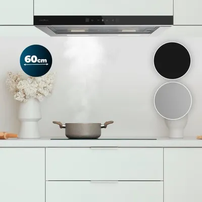 Campana extractora Cecotec Bolero Flux TLT 604400 Glass Black Recirculación 60cm control táctil y hand movement