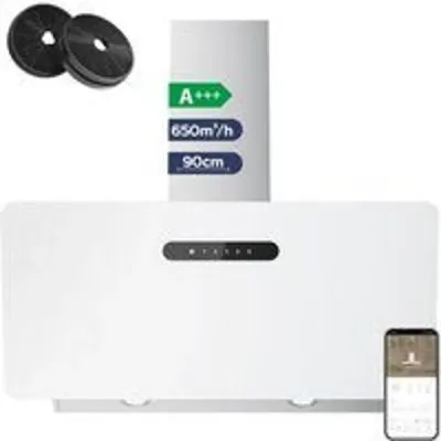 Campana extractora Ciarra AWW9736K Conducción y recirculación 90cm Wi-Fi aluminio y LED