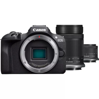 Canon EOS R100 24.1MP Kit RF-S 18-45mm & 55-200mm Negro