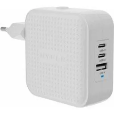 Cargador USB-C GaN 70W Targus Hyper HJ1003WHWWGL 3xUSB-C 1xUSB-A Blanco ultracompacto