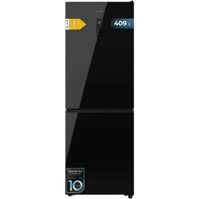 Cecotec Bolero Frigorífico Combi Total No Frost 185cm 409L Clase E Cristal Negro