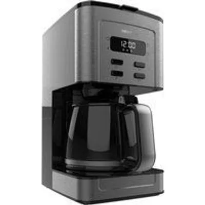 Cecotec Coffee 56 Time Cafetera de Goteo Digital 12 Tazas Acero Inoxidable Oscuro