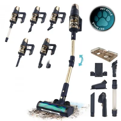 Cecotec Conga Rockstar 10500 Solar AquaPet Flex Aspirador Vertical 780W 100 Min Autonomía Dorado/Gris