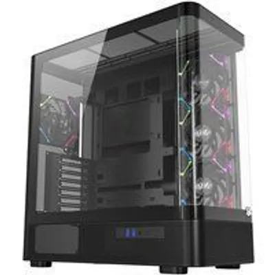 Chasis XYZ Quantum 4 Ventiladores A-RGB Cristal Curvo ATX/MATX/MITX USB-C Panorámico