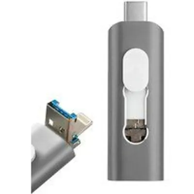 Cool 3 en 1 64GB Lightning / Tipo-C / Micro-USB Gris