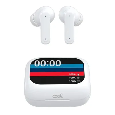 Cool Ambient Auriculares Inalámbricos BT ANC LCD Blancos