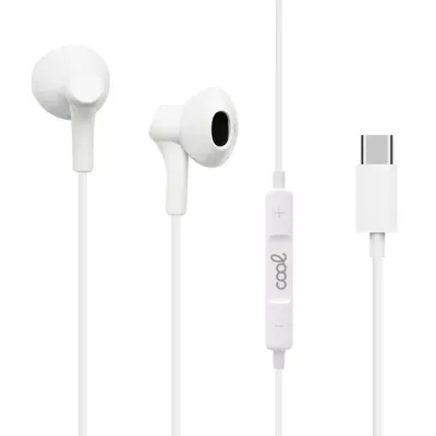 Cool Auriculares de Botón Stereo Digital Micro USB-C Blancos