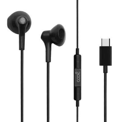 Cool Auriculares de Botón Stereo Digital Micro USB-C Negro
