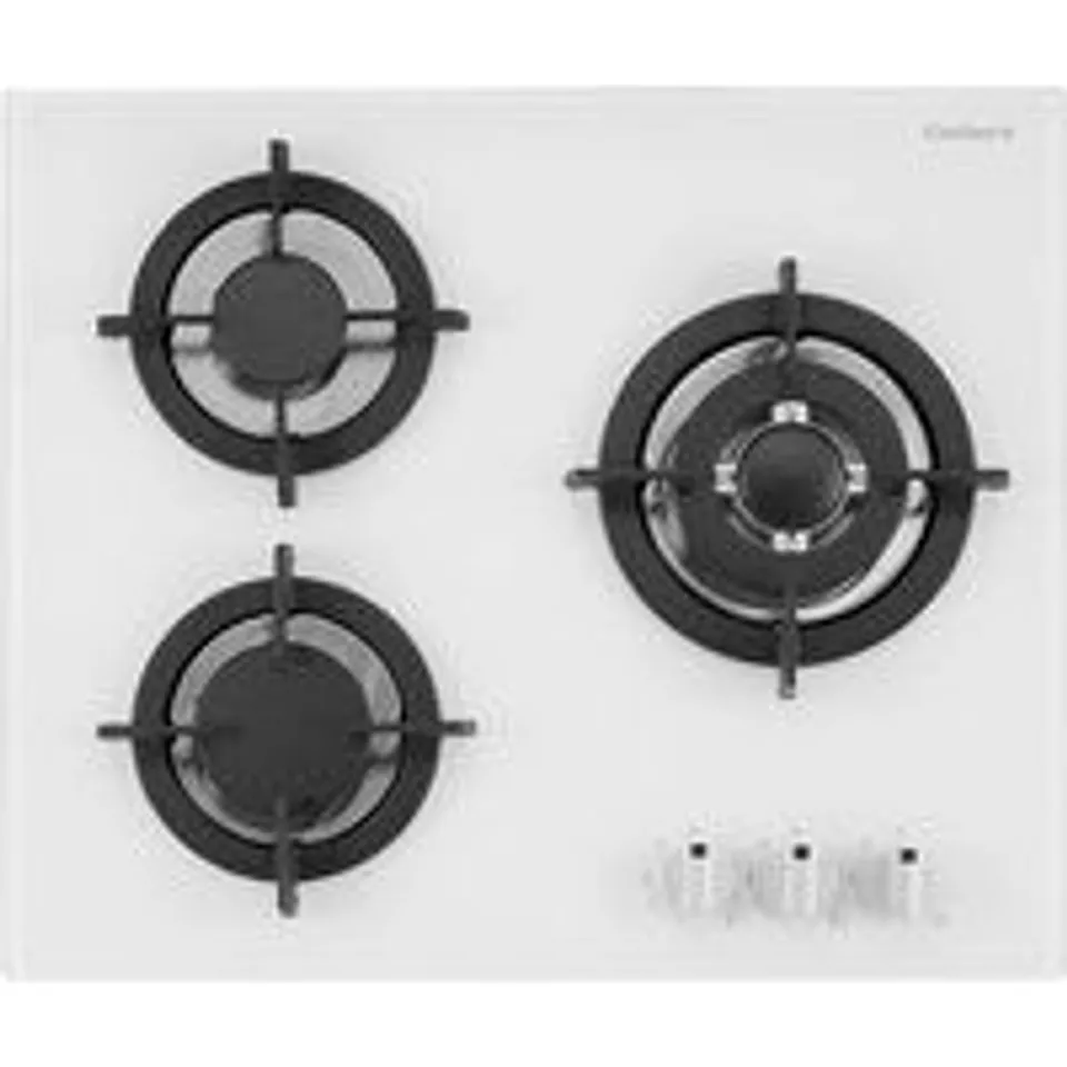 Corberó CPCGY2313W Encimera de Gas 3 Zonas 60cm en Cristal Blanco