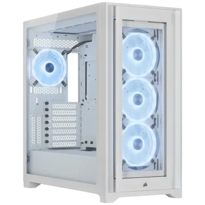 Corsair iCUE 5000X RGB QL Edition Cristal Templado Blanca