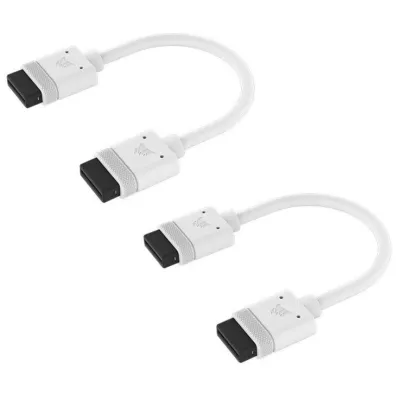 Corsair iCUE LINK Cable 2x 100mm Conectores Rectos Blanco