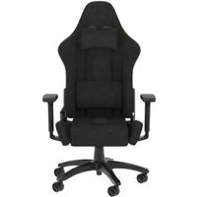 Corsair TC100 RELAXED v2 Fabric Silla Gaming Negra con Cojín y Almohada Cervical Grises