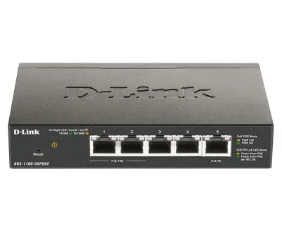 D-Link DGS-1100-05PDV2 Switch Gestionado Gigabit Ethernet PoE Negro