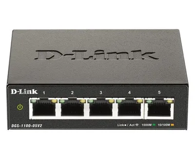 D-Link DGS-1100-05V2/E Switch Gestionado L2 Gigabit Ethernet Negro