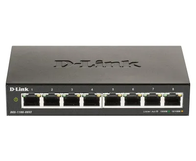 D-Link DGS-1100-08V2 Switch Gigabit Ethernet Gestionado L2 Negro