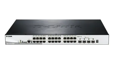 D-Link DGS-1510-28XMP Switch Gestionado PoE Gigabit Ethernet Negro Gris