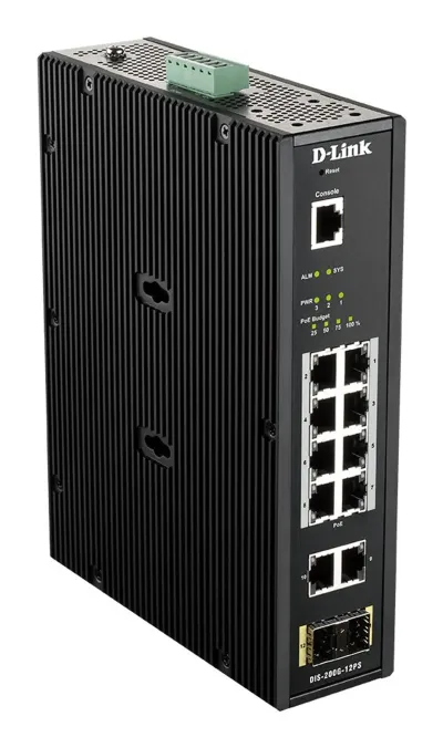 D-Link DIS-200G-12PS Switch Gestionado L2 Gigabit Ethernet PoE Negro