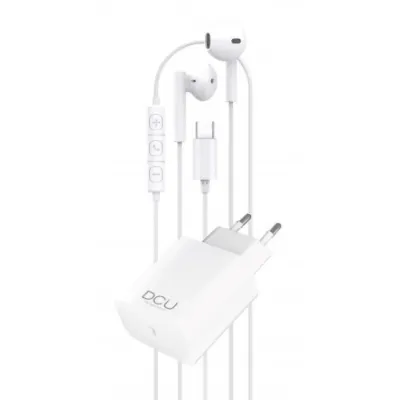 DCU Tecnologic Auriculares USB-C micrófono y cargador PD20W