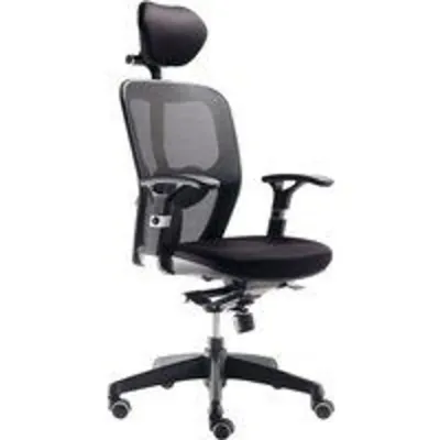 Euromof Boston Silla de Oficina Ergonómica con Cabecero Negra