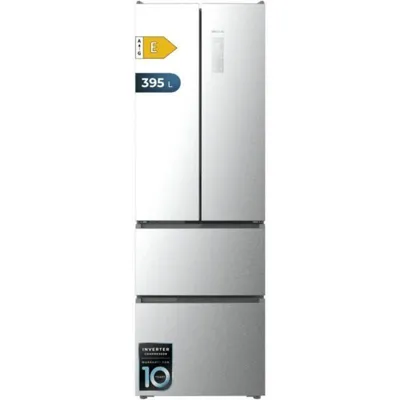 Frigorífico Cecotec Combi Puerta Francesa 185cm 395L Clase E Inox No Frost VIP Tech Fast Cooling Display