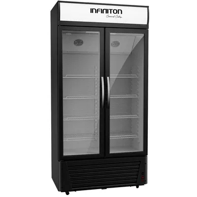 Frigorífico Vitrina Comercial Infiniton FSB-620 Defrost 200cm 565L E Negro Doble Puerta LED