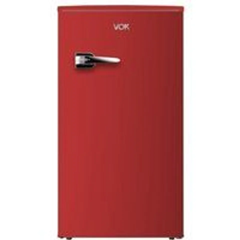 Frigorífico VOK Retro 84cm 85L E Rojo Puerta Reversible Cool Zone LED Silencioso