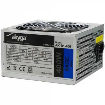 Fuente de Alimentación Akyga 400W Eficiencia 70 Modelo AK-B1-400 ATX Ventilador 12 cm