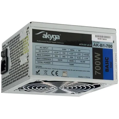 Fuente de Alimentación Akyga 700W Certificación CE AK-B1-700 Activa ATX Cables No Modulares