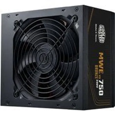 Fuente de Alimentación Cooler Master 750W Certificación 80 Plus Bronze MWE Bronze 750 V3 Extras ventilador silencioso y cableado plano