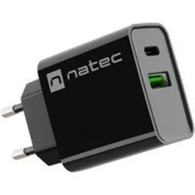 Fuente de Alimentación NATEC Ribera 12V Universal Interior Corriente Alterna Carga Rápida Negra
