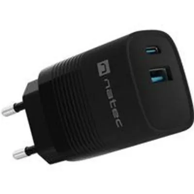 Fuente de Alimentación NATEC Universal 12V Carga Rápida Protección Sobretensión NUC-2141 Negra