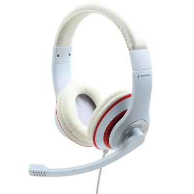 Gembird MHS-03-WTRD Auriculares Estéreo c/mic Blanco/Rojo