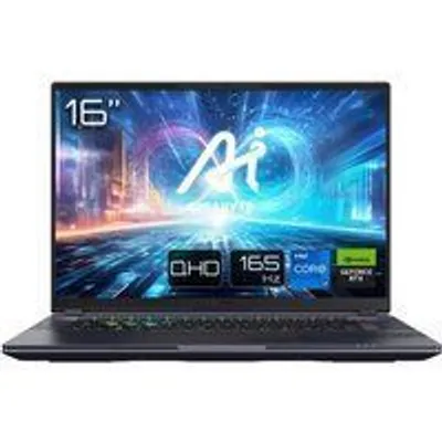 GIGABYTE AORUS 16X 9KG Gaming - 16“, 165Hz QHD, Intel i7-13650HX, NVIDIA GeForce RTX 4060, 16GB DDR5 4800MHz, 1x SSD Gen4 de 1TB, FreeDos, Garantía de 2 años, Dolby Atmos, 16X 9KG-43ESC94SD