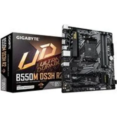 GIGABYTE B550M DS3H R2 Placa base - Procesadores AMD Ryzen 5000, VRM de 5+3 fases, hasta 4733 MHz DDR4 (O.C.), 1x M.2 PCIe 4.0 + 1x M.2 PCIe 3.0, LAN 1 GbE, USB 3.2 Gen 1