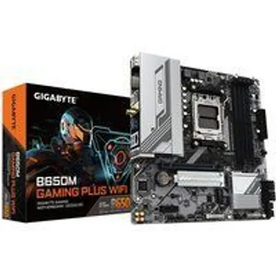 GIGABYTE B650M GAMING PLUS WIFI Placa base - Procesadores AMD Ryzen 9000, VRM de 5+2+2 fases, hasta 8000 MHz DDR5, 2xPCIe 4.0 M.2, LAN 2.5GbE, WIFI 6E, USB 3.2 Gen 1