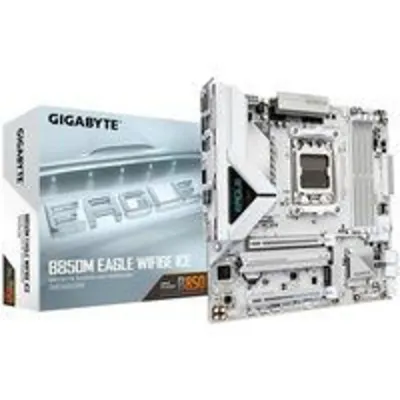 GIGABYTE B850M EAGLE WIFI6E ICE Placa Base – Procesadores AMD Ryzen serie 9000, VRM digital de 8+2+2 fases, hasta 8200 MHz DDR5 (OC), 1 x M.2 PCIe 5.0 + 1 x PCIe 4.0, Wi-Fi 6E, LAN 2.5 GbE, USB 3.2 Gen 2