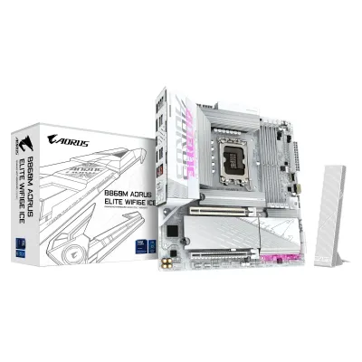 GIGABYTE B860M AORUS ELITE WF6E ICE DDR5 9200MHz 2.5GbE